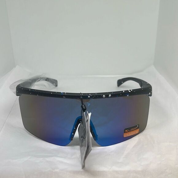 XLoop Sport Shield Sunglasses – Blue Frame, Mirrored Lens, UV400 Protection, Pol - Picture 4 of 4